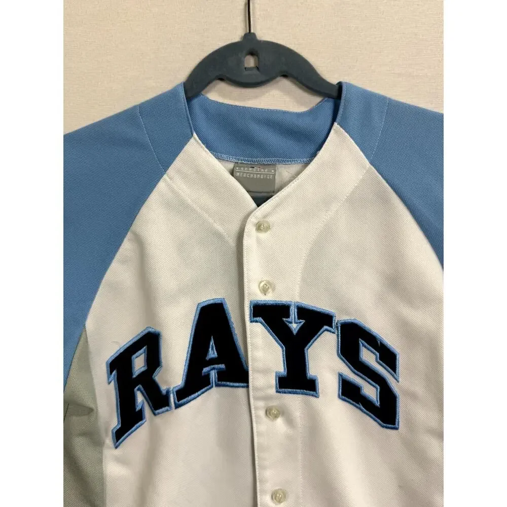 Genuine Merchandise Tampa Bay Rays Evan Longoria #3 Jersey Boys 14/16 White Blue - Picture 3 of 11